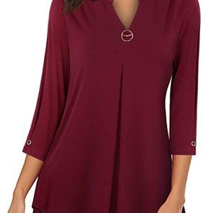 VALOLIA Tunic 3/4 sleeve - Red